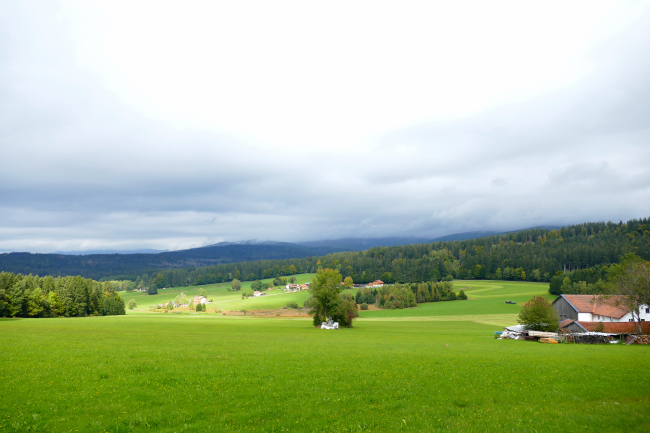 Blick auf den Lusen und Rachel im Nationalpark Bayerischer Wald beim wandern bei Neuschönau