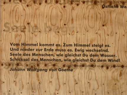 Zitat von Johann Wolfgang von Goethe am Rundweg um den Eginger See